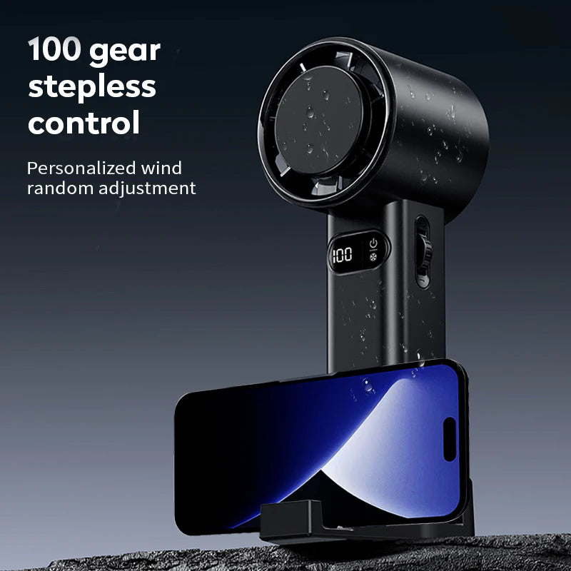 Mini portable handheld turbo fan held in one hand