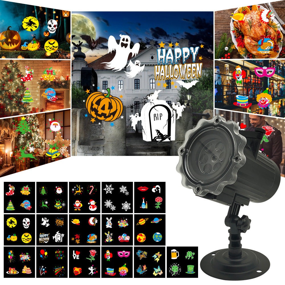 Versatile projection scenes for Halloween, Christmas, and birthday parties