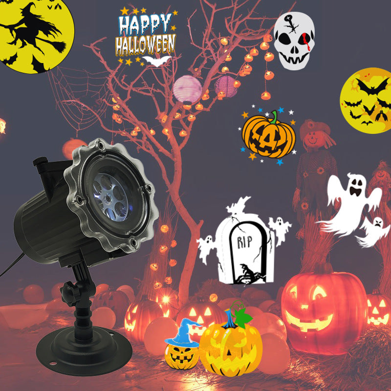 Halloween witch and ghost projection patterns for spooky party decor