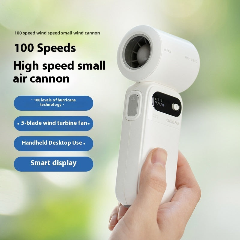 Portable handheld turbo fan for travel and hot days